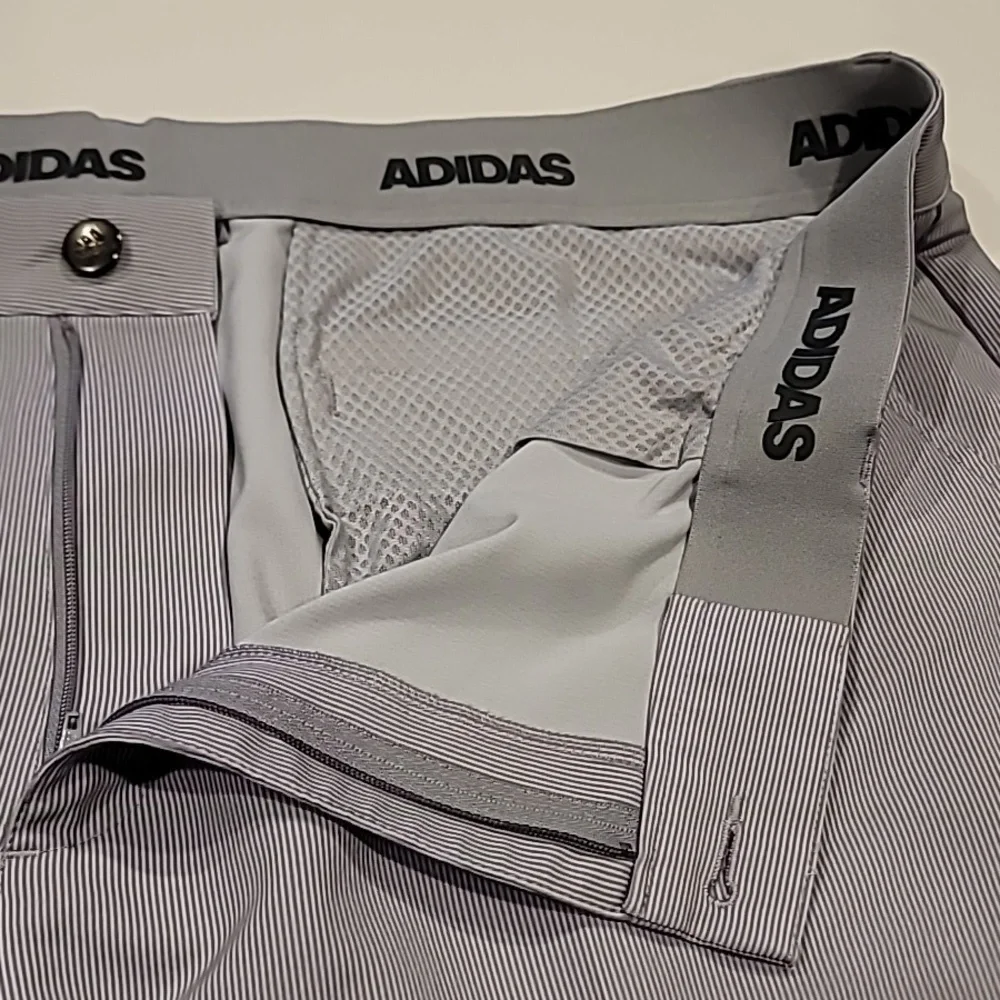 Adidas Mens Climalite Golf Pants Gray Stripe 42 / 32